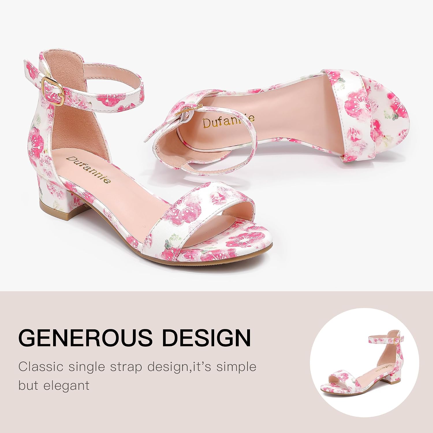  Girls Heels Sandals Girls Dress Shoes for Toddler Little Big Kids thumbnail