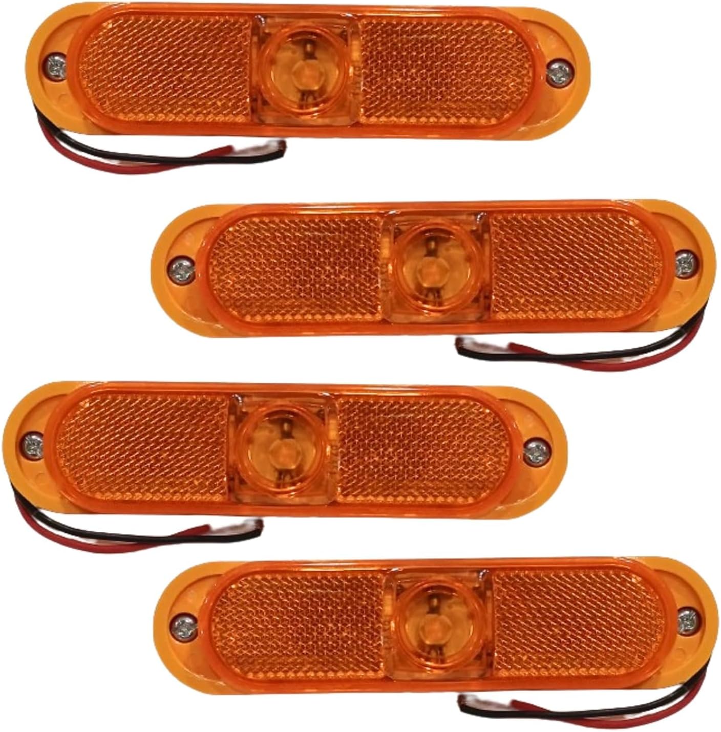 LED Side Marker Lights, 12V Waterproof Truck Trailer Bus indicator Light Amber Color Clearance Lights Indicator Rear Side Truck Trailer RV Cab Boat Bus Lorry LED Marker Clearance Light 4
