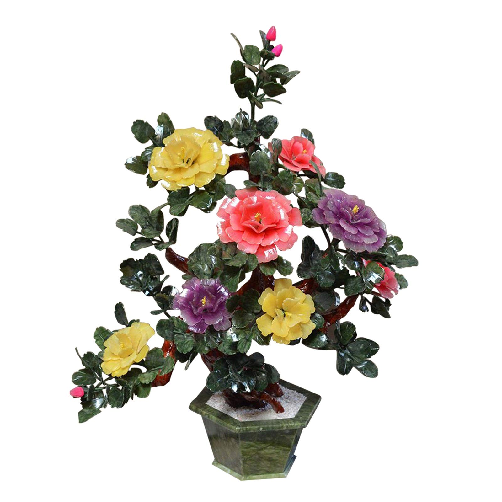 Bonsai artificiale di pino, fiore di giada, peonia, bonsai artificiale, nuovo stile cinese, decorazione per soggiorno, bonsai artificiale, pianta finta, decorazione decorativa per la