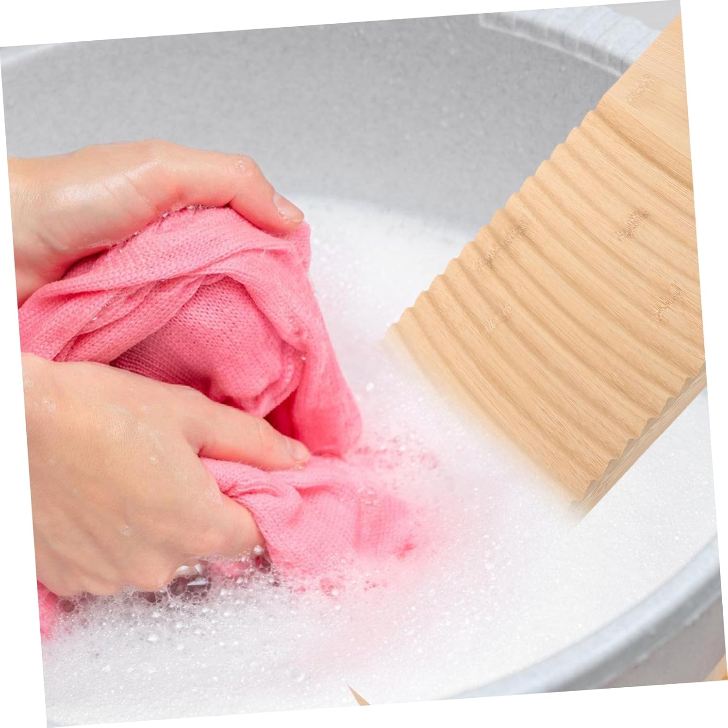 Bamboo Washboard Hand Washing Board Antiskid Washboard for Laundry Home School Use