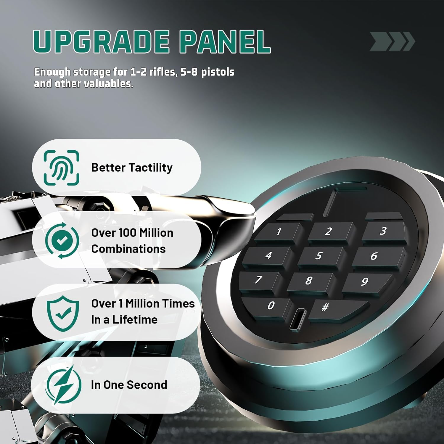 7.1"H Gun Safe for Handgun,Under Bed Gun Safe for Rifles & Pistols,Drawer Safe with LED Light & Digital Panel,Shotgun Cabinet with Mute & Alarm.Quick Access