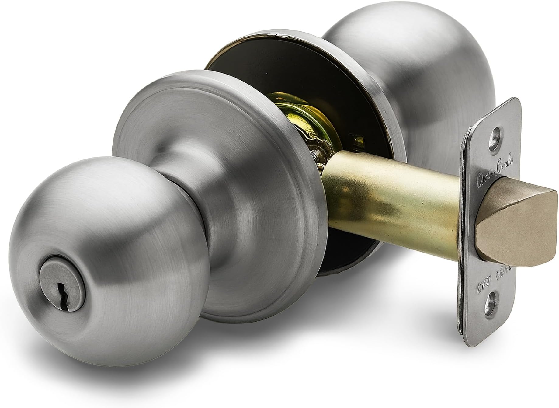 Copper Creek BK2040SS Ball Door Knob, Keyed Entry Function, 1 Pack, in Satin Stainless