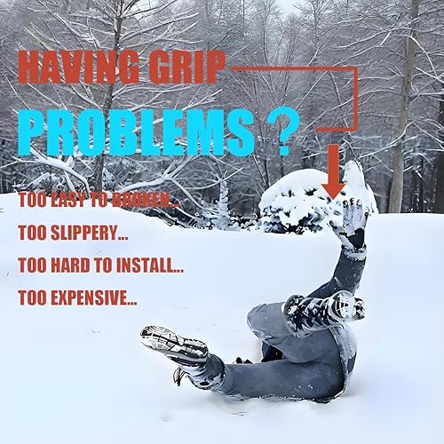 Miniatura 2 de Tacos de hielo para zapatos y botas, agarre de tacos de tracción de nieve de hielo, pinzas antideslizantes para zapatos, 10 picos de goma de acero,