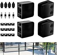 Vista 6 de Abrazadera de vidrio – 4 piezas, para vidrio templado de 1/3" a 1/2", acero inoxidable 304 parte trasera plana cuadrada fundición pulida