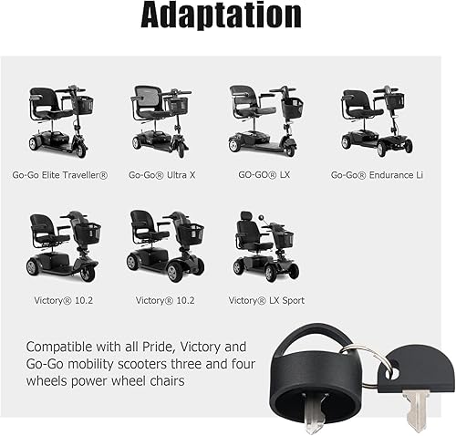 Miniatura 6 de Llave para accesorios de scooter de movilidad del orgullo, llave fácil de tirar para Pride Victory GoGo Mobility Scooters, sillas de ruedas