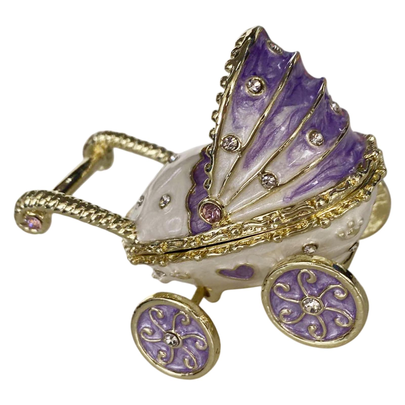 Kaeltsyn Functional Carriage Shaped Trinket Box Finish Accessories Holder Enameled Box