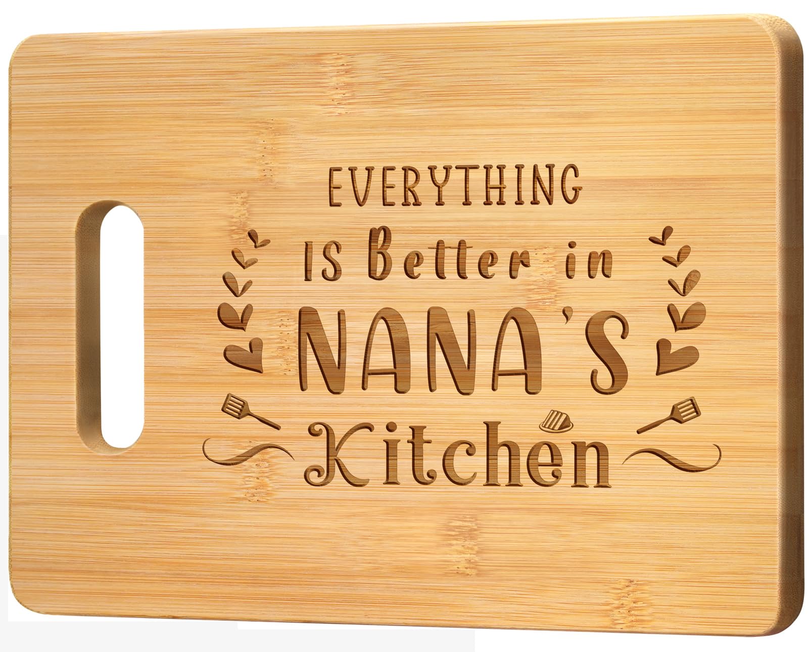 Nana Gifts, 11x8.5x0.39 inch Engraved Bamboo Cutting Board, Best Mothers Day Birthday Gifts for Nana from Grandkids