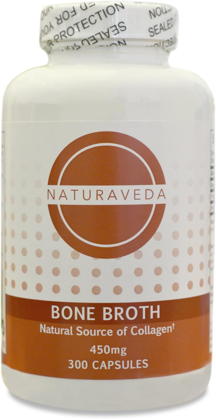 Bone Broth Protein Capsules โ 300 Count (450mg Each), Collagen Rich, Non-GMO, Paleo Friendly, Supports Glowing Skin and Healthy Joints, Free Range Chickens, Free of Dairy, Gluten and Soy