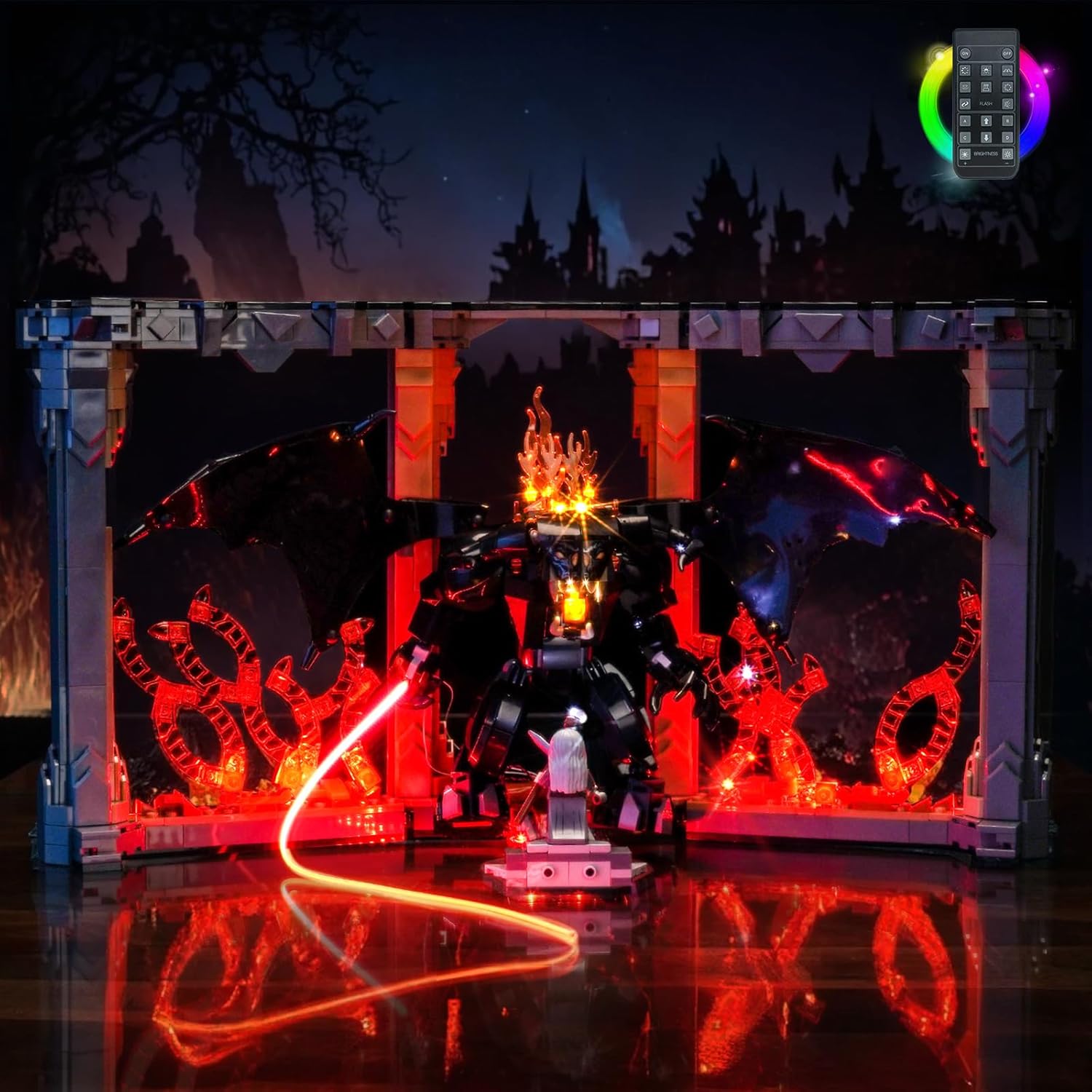 Light kit Compatible with Lego 10367 Balrog Book Nook - No Model Only Light, LED Lighting Accessories Compatible with Lego Inferno Bookshelf Decor (RC Version)