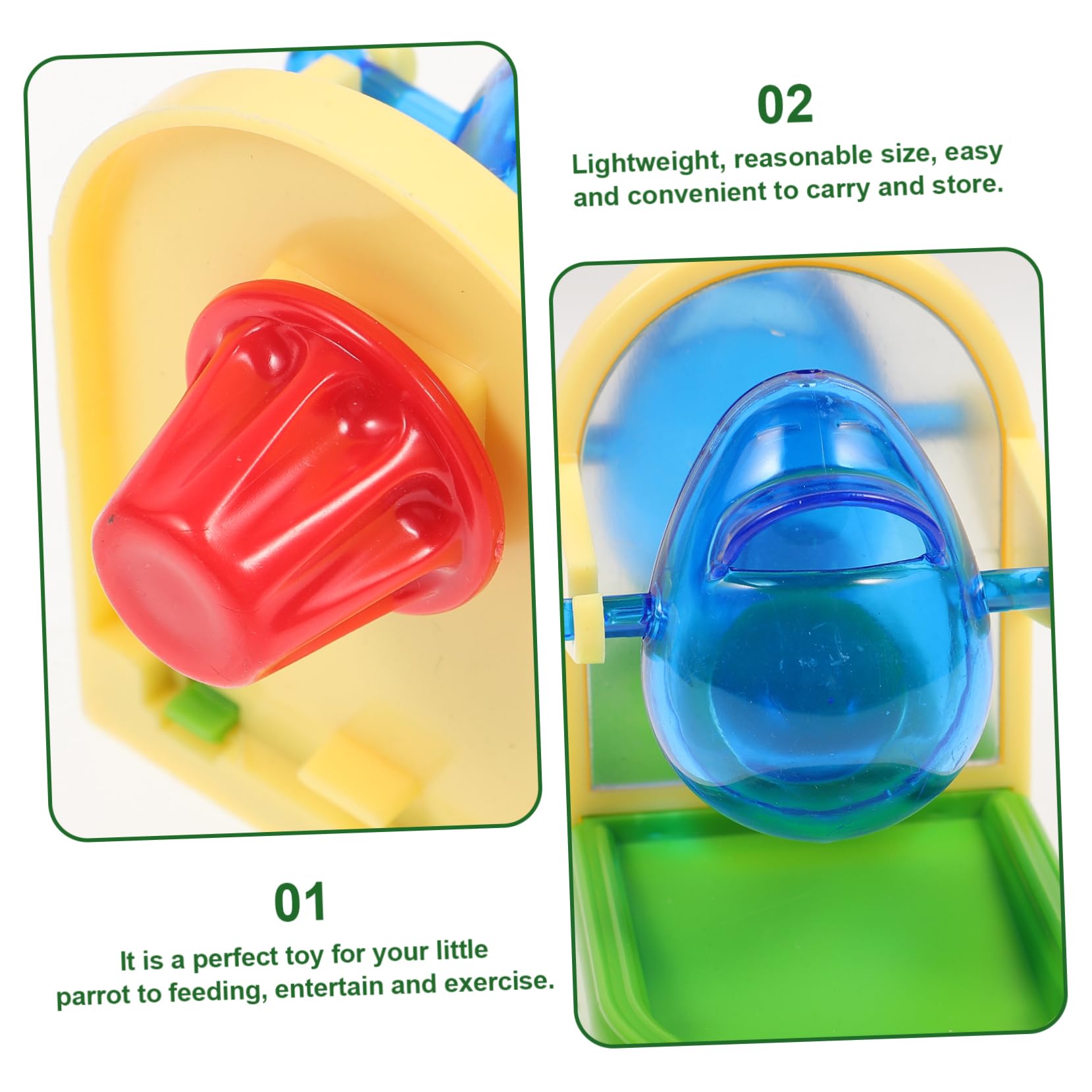 ibasenice Juguete Divertido para Loros Color Aleatorio Diseño Simple Dispensador de Comida, Material Metal y Plástico para Entrenamiento y Entretenimiento de Pájaros