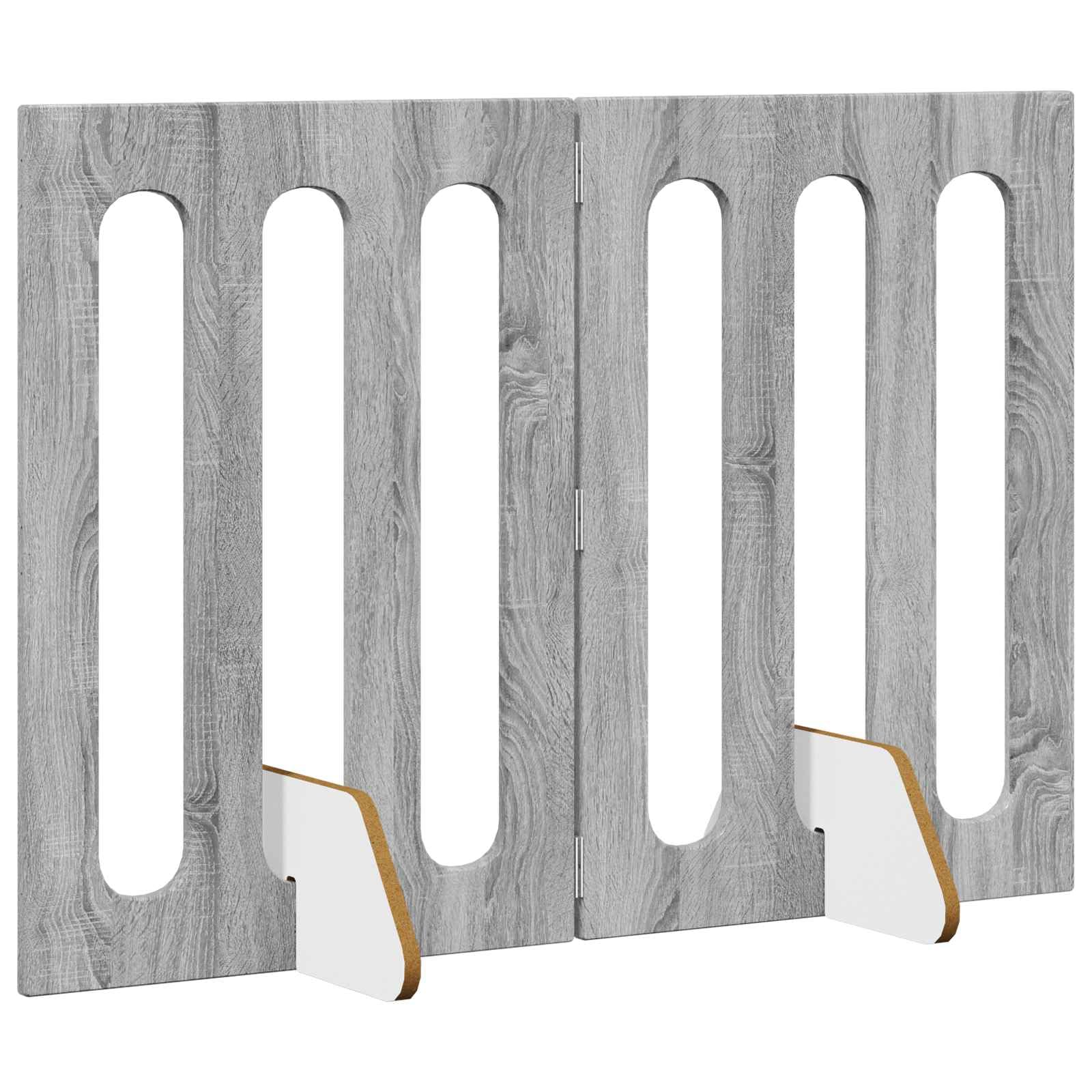 Valla plegable para mascotas de madera Sonoma gris 100,5 x 38 x 70 cm, 2 piezas con paneles plegables flexibles para interior, seguridad y protección de perros cachorros