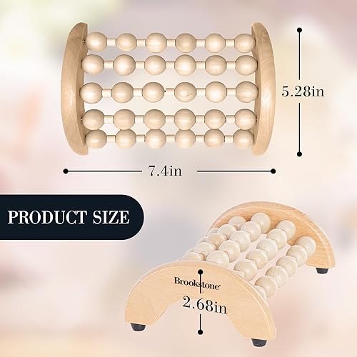 Miniatura 4 de Brookstone Masajeador de pies de madera, rodillo de masaje de madera para estimular los reflejos de los pies, aliviar el estrés y calmar la tensión,