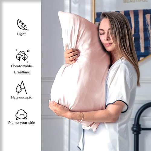 Miniatura 58 de Funda de almohada de seda para cabello y piel, suave, transpirable y resistente, fundas de almohada de seda de morera natural de ambos lados