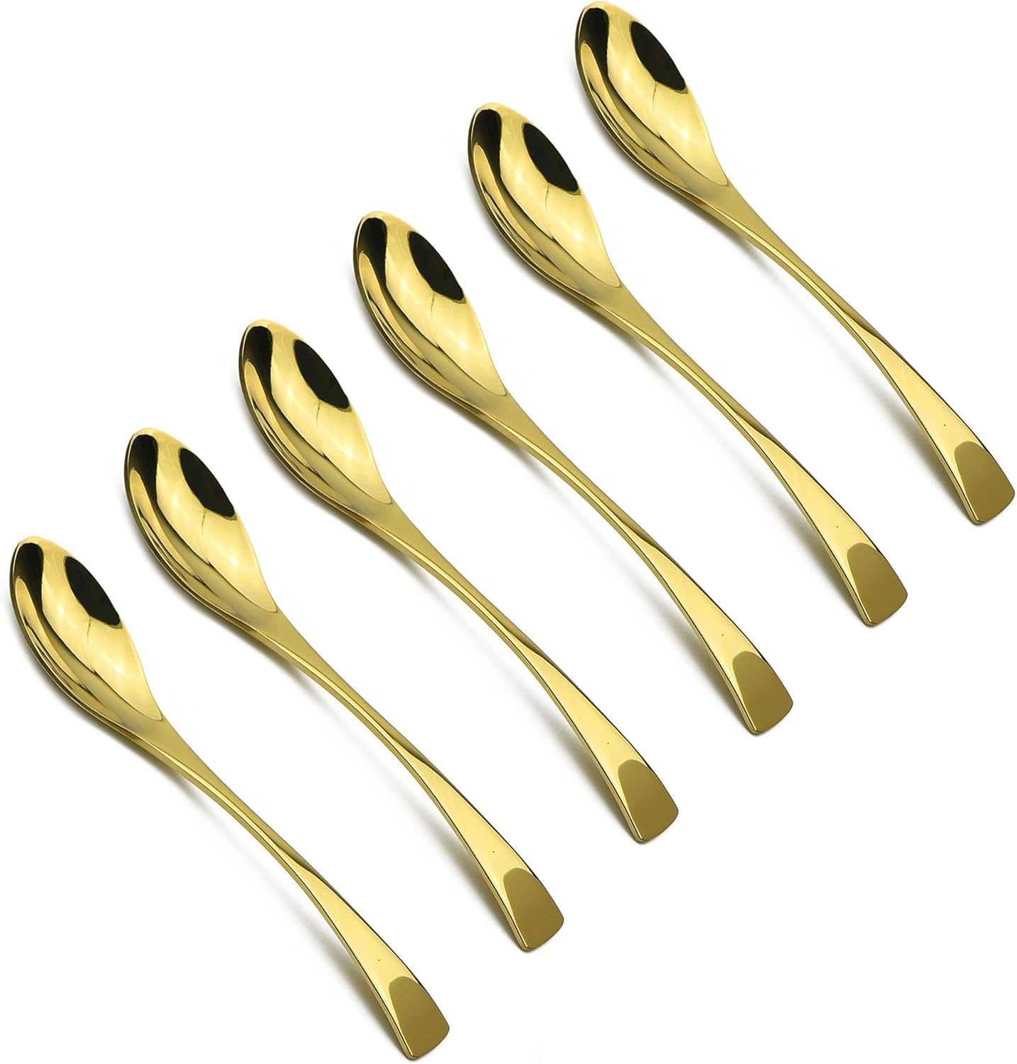 8 Inches 18/10 Stainless Steel Dessert Spoon, Mirror Finished Black, Set of 6