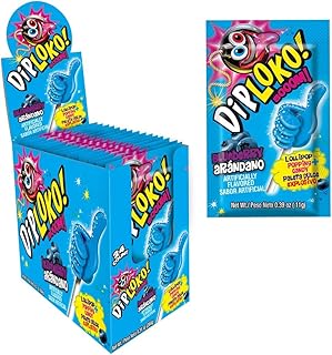 DIPLOKO! Boom Crackling Lollipop | Explosion of Flavor in the Mouth | Popping candy | 0.39 Oz Net Weight per Unit | 24 Count | Artificially Flavored (Blueberry, 24 Count)