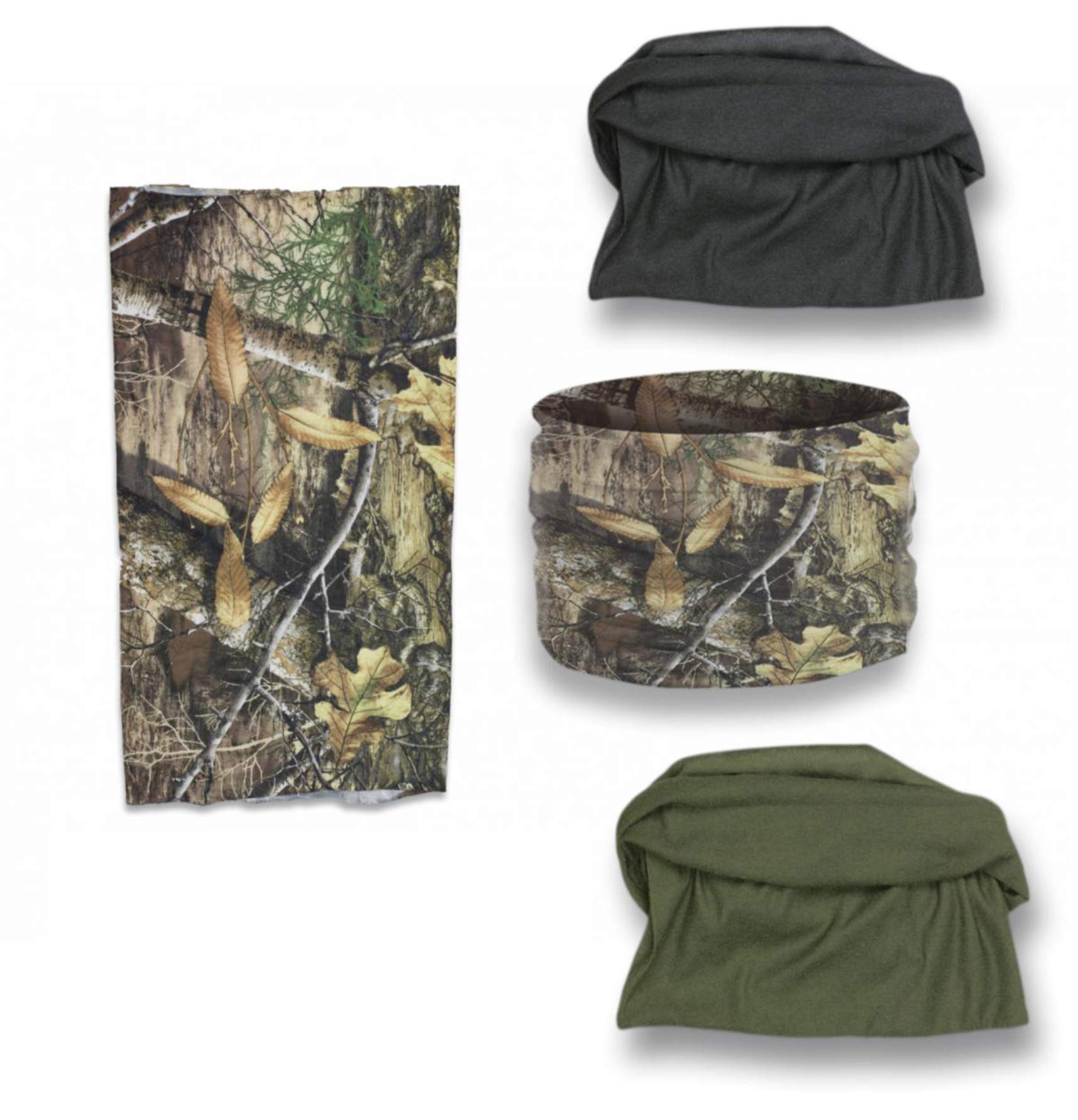 Martinez Albainox Pack of 3 Tube Scarves Neck Warmer Camouflage Black Green