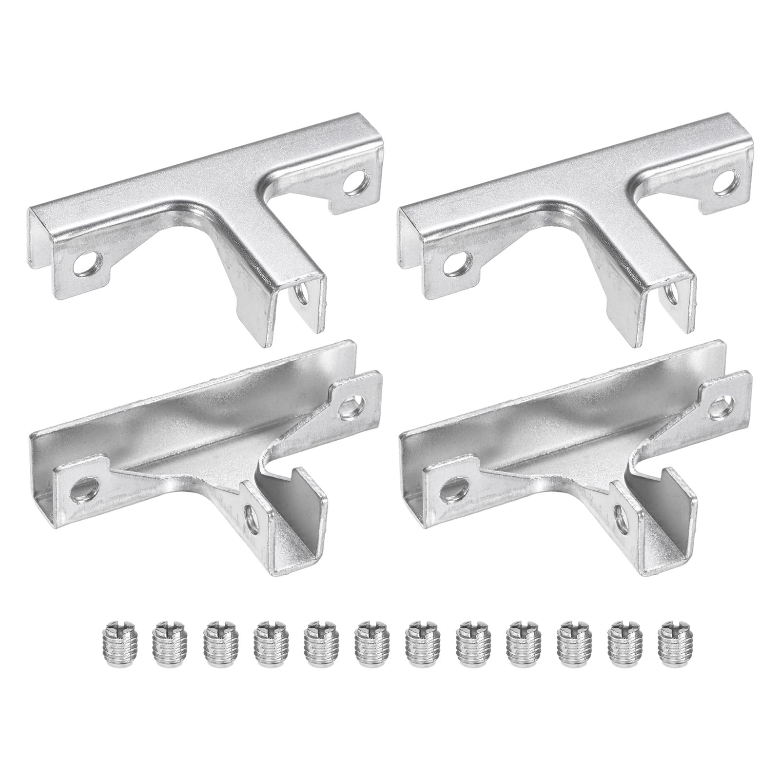 M METERXITY Glass Fixing Clip (8-10mm) 4 PCS - Aluminum Alloy T-Shaped Glass Combination Fixing Bracket & Reinforced Clip Clamp Accessories, Apply to DIY Display Cabinet/Fish Tank