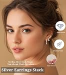 3 Pairs Gold Stud Hoop Earrings for Women Set Hypoallergenic Gold Huggie Earring Gold Earrings Stacks Dainty Gifts