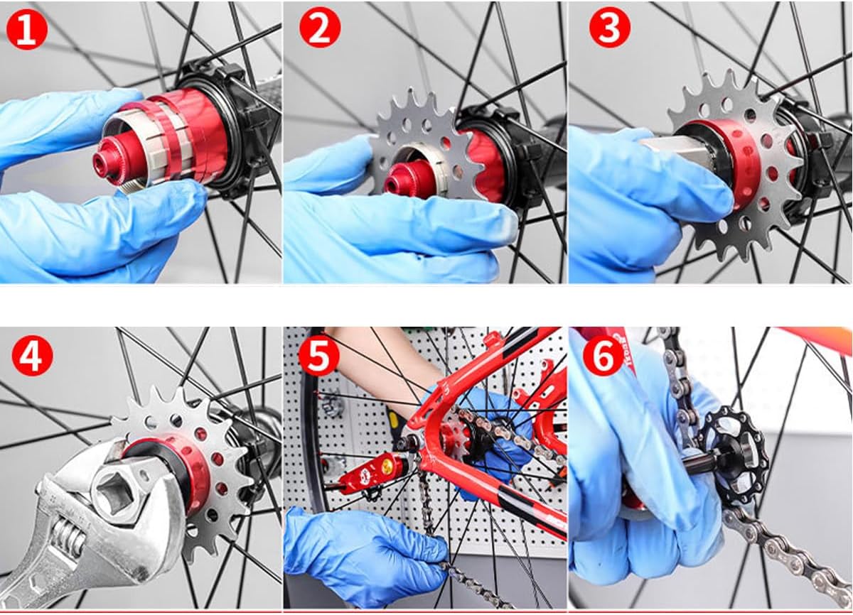 Single Speed ​​Freewheel, Bicycle Cassette Gear Sprockets Freewheel Parts for Mountain Bike 12T/14T/16T