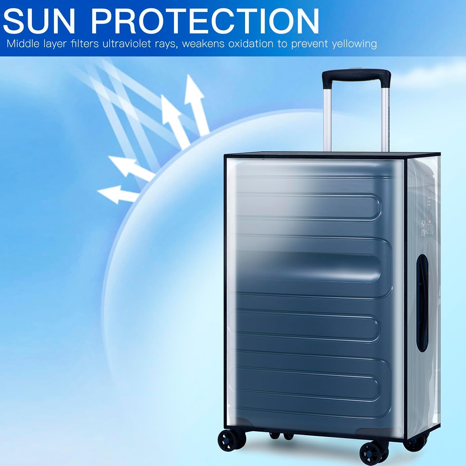 3 Pieces Thicken Clear Luggage Cover Protector with Tag Pocket, 20" 24" 28" PVC Luggage Covers for Suitcase Waterproof Dustproof Anti-scratch Travel Suitcase Covers Case for Wheeled Luggage - Image 7