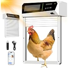 Solar Automatic Chicken Coop Door | Built-in Solar Power & Battery Backup, Timer & Manual Control, Anti-Pinch Safety System, Large LCD Display