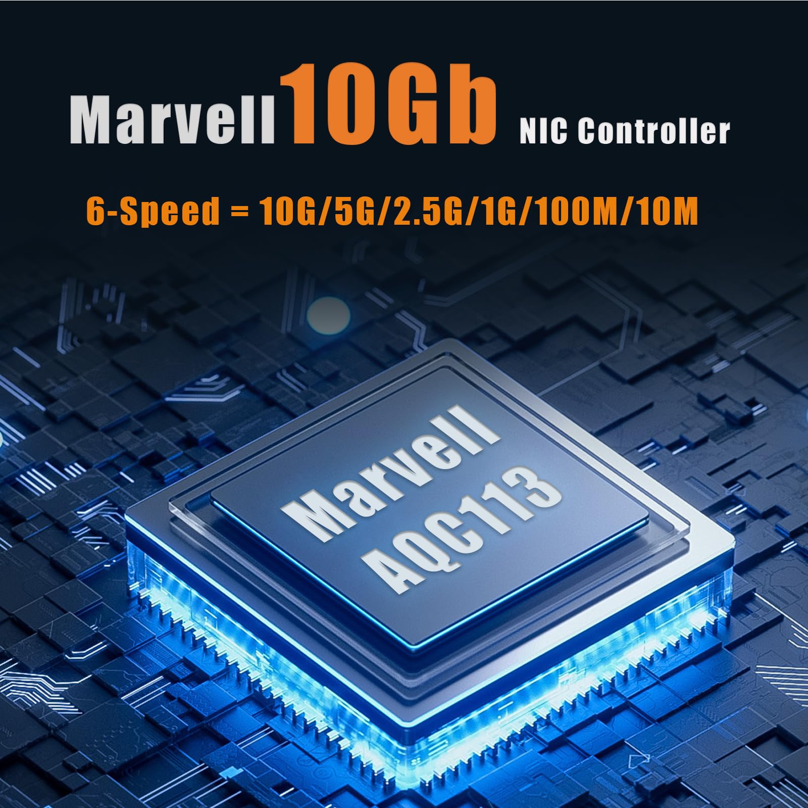 GLOTRENDS ST7479 Karta sieciowa 10Gbps RJ45 z kontrolerem Marvell AQC113 do serwerów NAS Synology, ten sam format co E10G22-T1-Mini