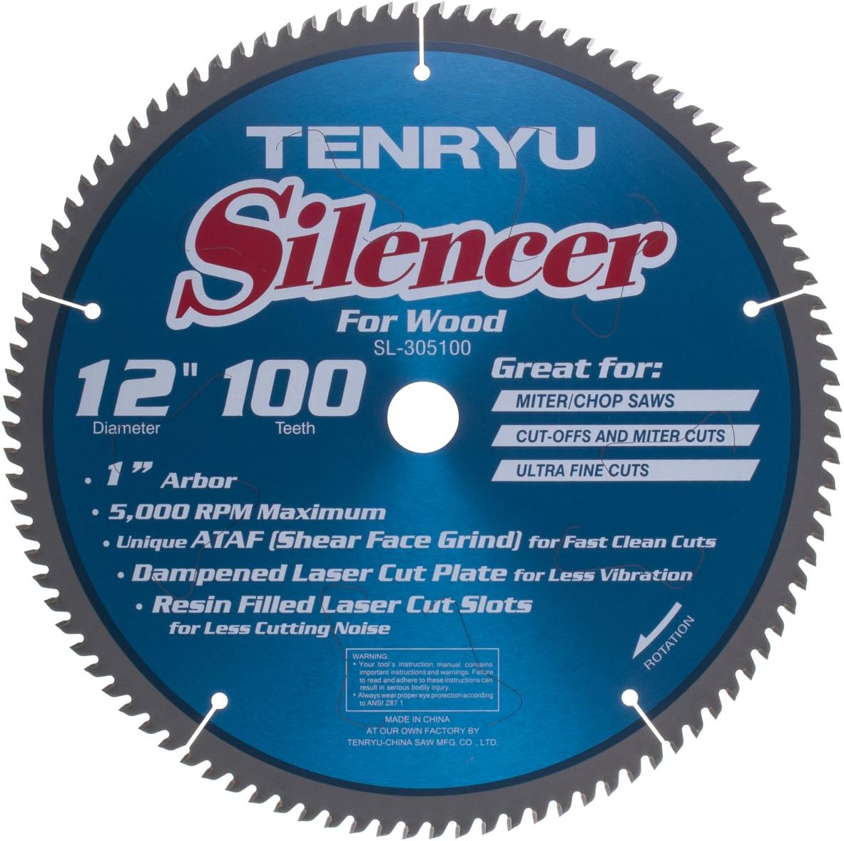 Tenryu SL-305100 12" 100 Tooth Carbide Blade