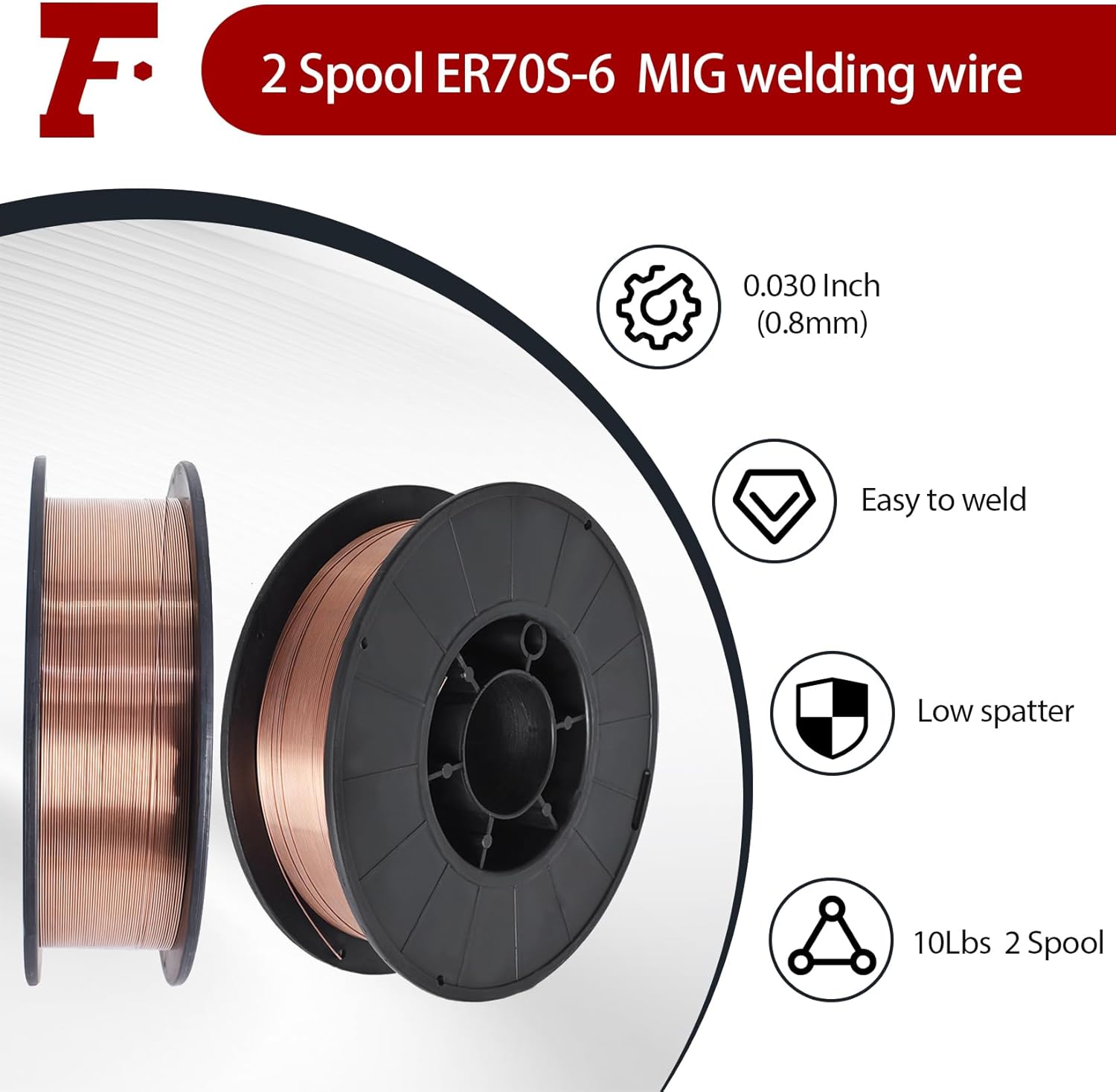 findmall 1/2 Spool ER70S-6 Mild Steel MIG Welding Wire Spool 0.030 Inch (0.8 MM)