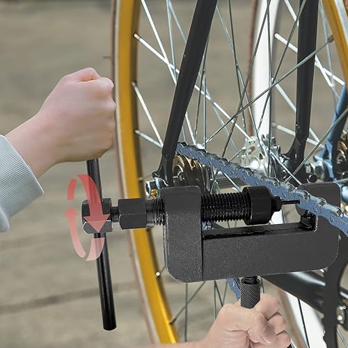 Miniatura 5 de Sutekus 13 piezas de herramienta de cadena de motocicleta con estuche de transporte, cortador de cadena y remachador, herramienta de eliminación de