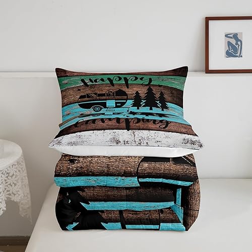 Miniatura 5 de Castle Fairy Juego de ropa de cama de estilo rústico de granja para niños y niñas, con temática de caravanas de dibujos animados, juego de edredón