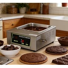Chocolate Melting Machine, Professional Stainless Steel Tempering Equipment with Mixing Wheel, Control Temperature 32-203F, 1Kw Power, 17.64Lb Capacity,500W 22.46LB Cap Melter