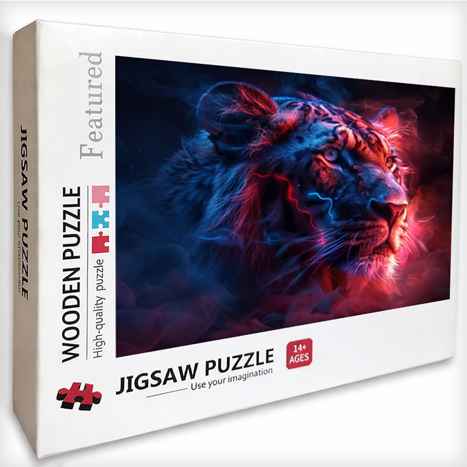 Puzzle Art 4000 sztuk z pudłem tygrysa, drewniane puzzle zwierząt dorośli 141 x 87 cm, łamigłówka, zajęcia rozrywkowe o wysokim stopniu trudności, pomysł na prezent dla całej rodziny, dekoracja domu