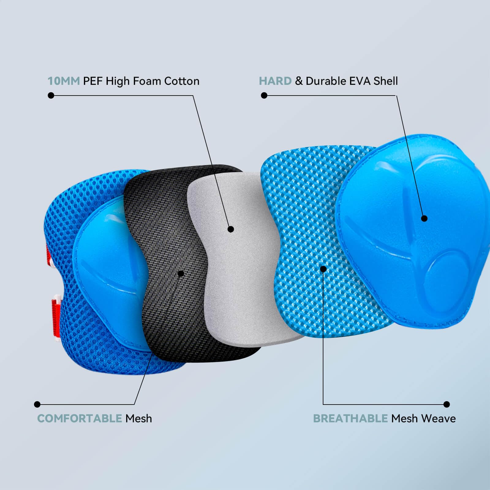 Inkidio Knee Pads for Kids Unicorn Protective Gear Set Knee Pads and Elbow Pads Set including Wrist Guard for Girls Boys Roller Skates Inline Skatings Scooter Cycling Bike Skateboard (Medium - Image 2
