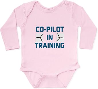 CafePress Co Pilot in Training Body Suit Cute Long Sleeve Infant Baby Bodysuit Romper