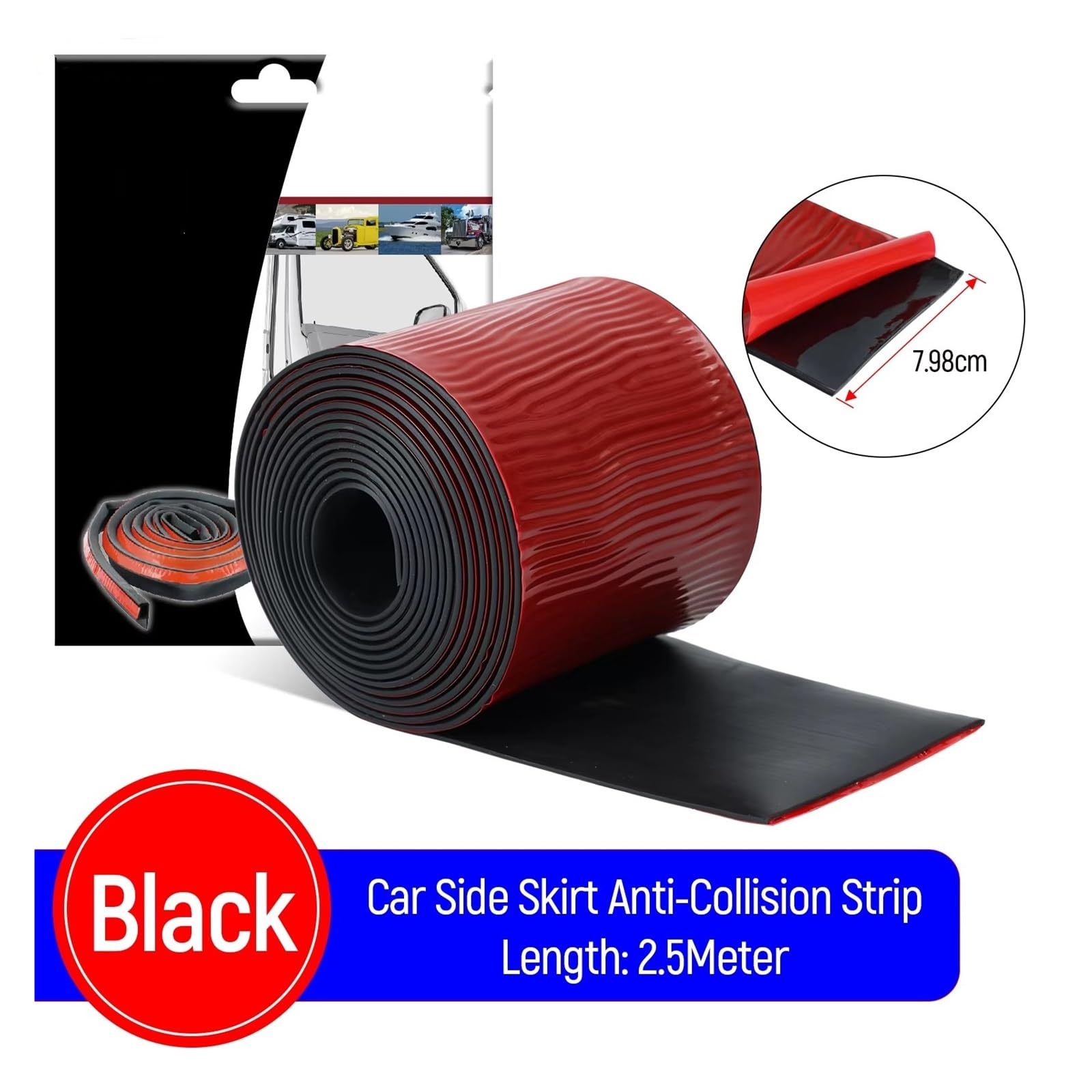 Jupes Latérales Protection De Bas Caisse Universels en Caoutchouc Noir Anti-Rayures pour Voitures Camions Et SUV 4 Portes - Style