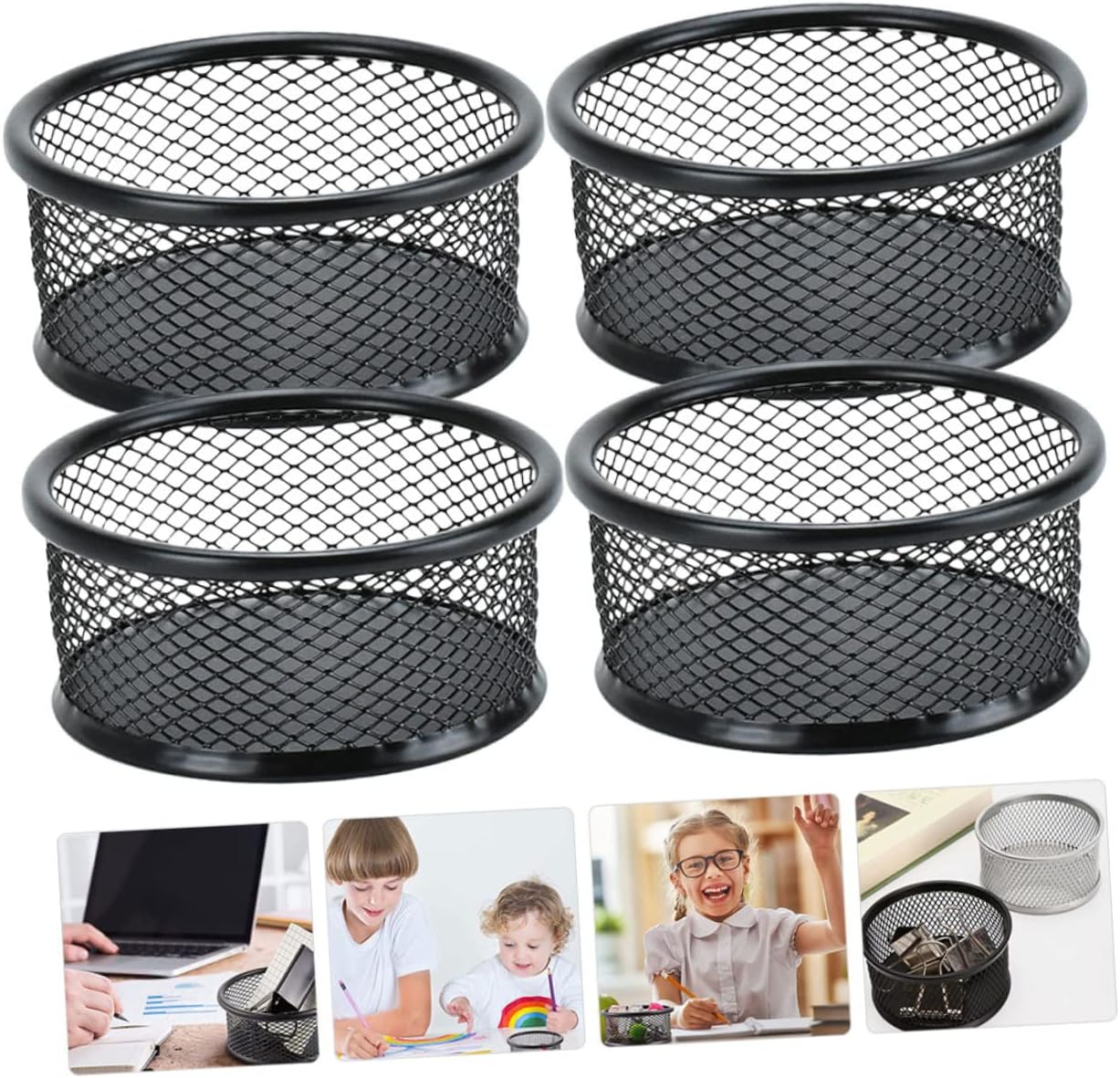 KICHOUSE 8pcs Hollow Mesh Clip Dispenser Sturdy Desktop Organizer for Office Supplies for Clips Thumbtacks and Items for Home and School Use
