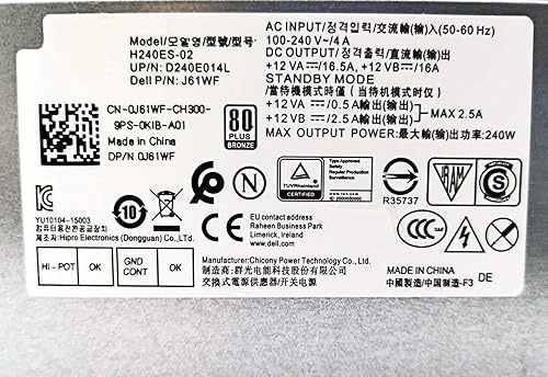 Miniatura 3 de Nueva fuente de alimentación de 240 W para Dell Optiplex 3050 5050 7050 Mini Tower L240ES-00 H240ES-02 HU240AS-02 H240NM-00 H240NM-02 HU240AS-00