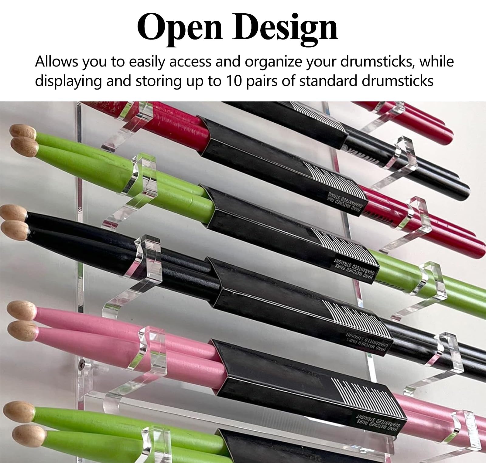 Acryl-Trommel Display-Ständer 2 Stück Drumstick-Halter, Drumstick-Ausstellungsständer für Präsentieren und Sammeln von Drumsticks, Zubehör für Drumstick-Sammlung – Geschenk für Schlagzeuger