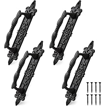 Vintage 4 Pack 9" Cast Iron Barn Door Handles, Heavy Duty Gate Pull Handles
