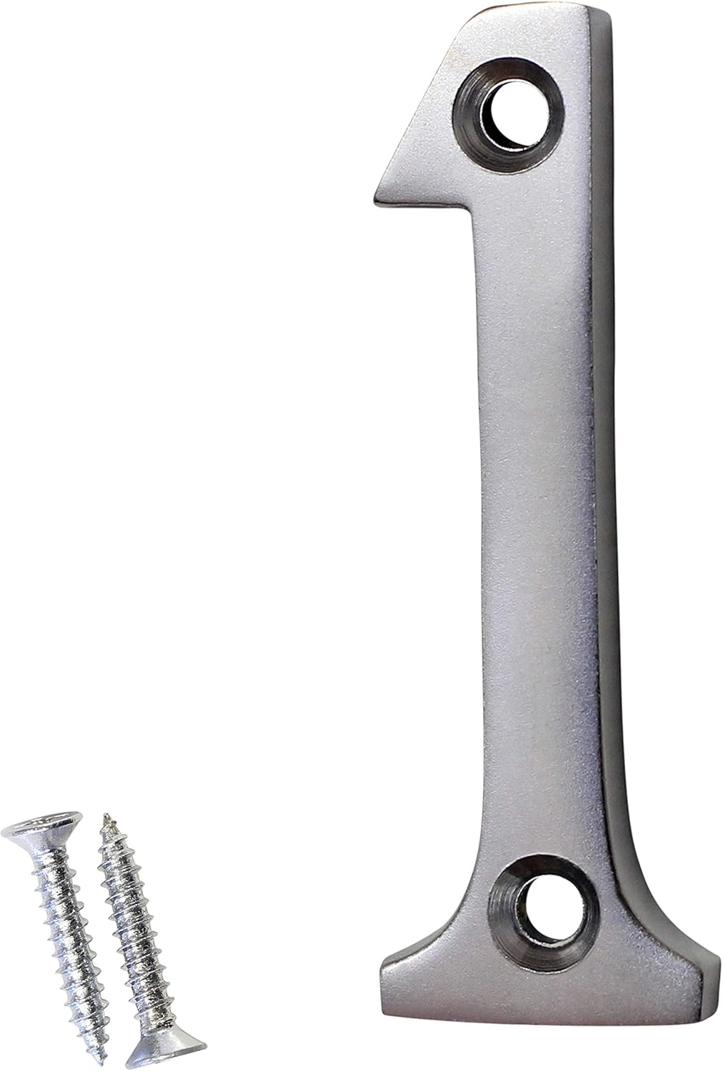 RCH Hardware 2351SC050 Brass 2-Inch Tall House Mailbox Number with Matching Screws (1, Satin Chrome)