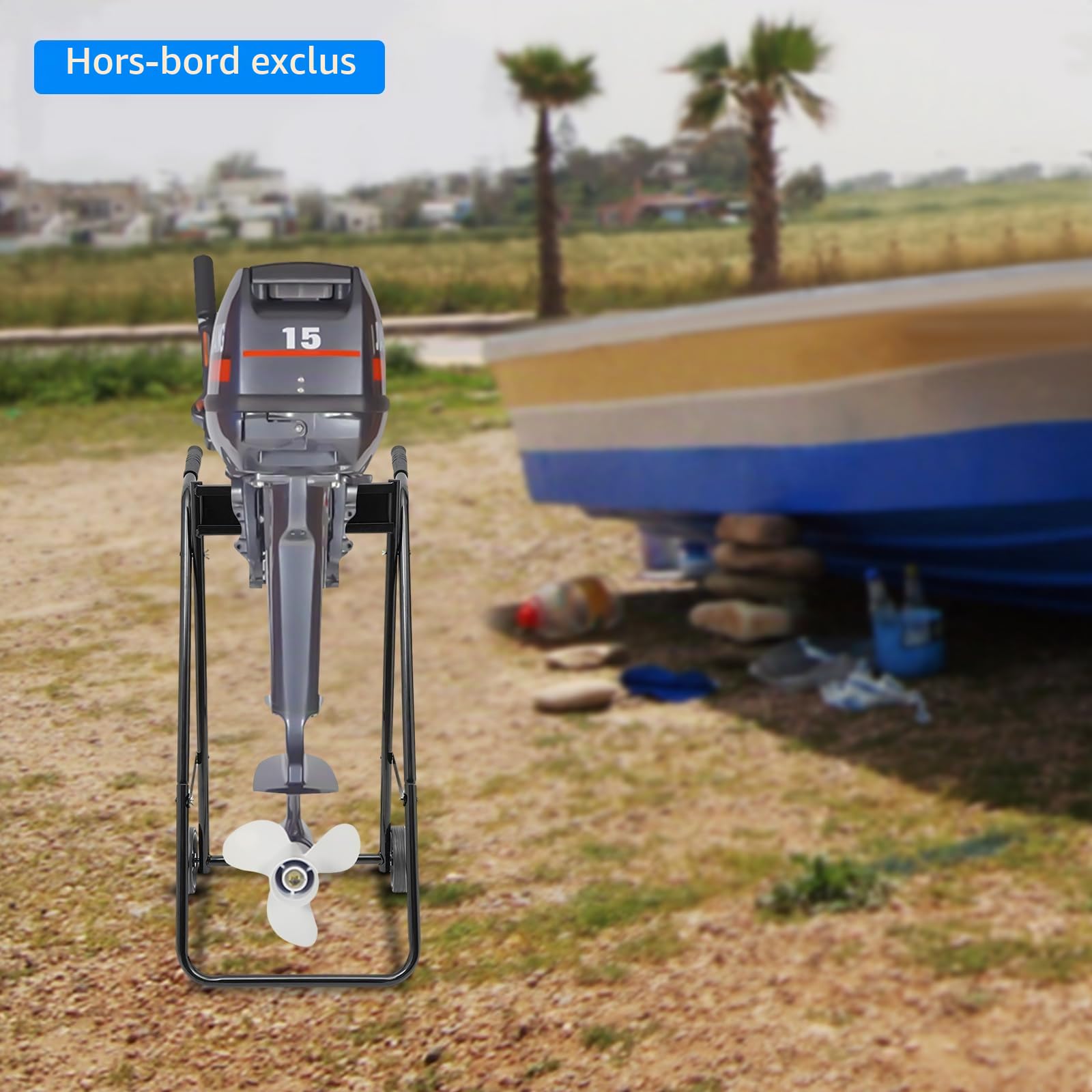 Support de moteur hors-bord, chariot de transport pliable, jusqu'à 70 kg