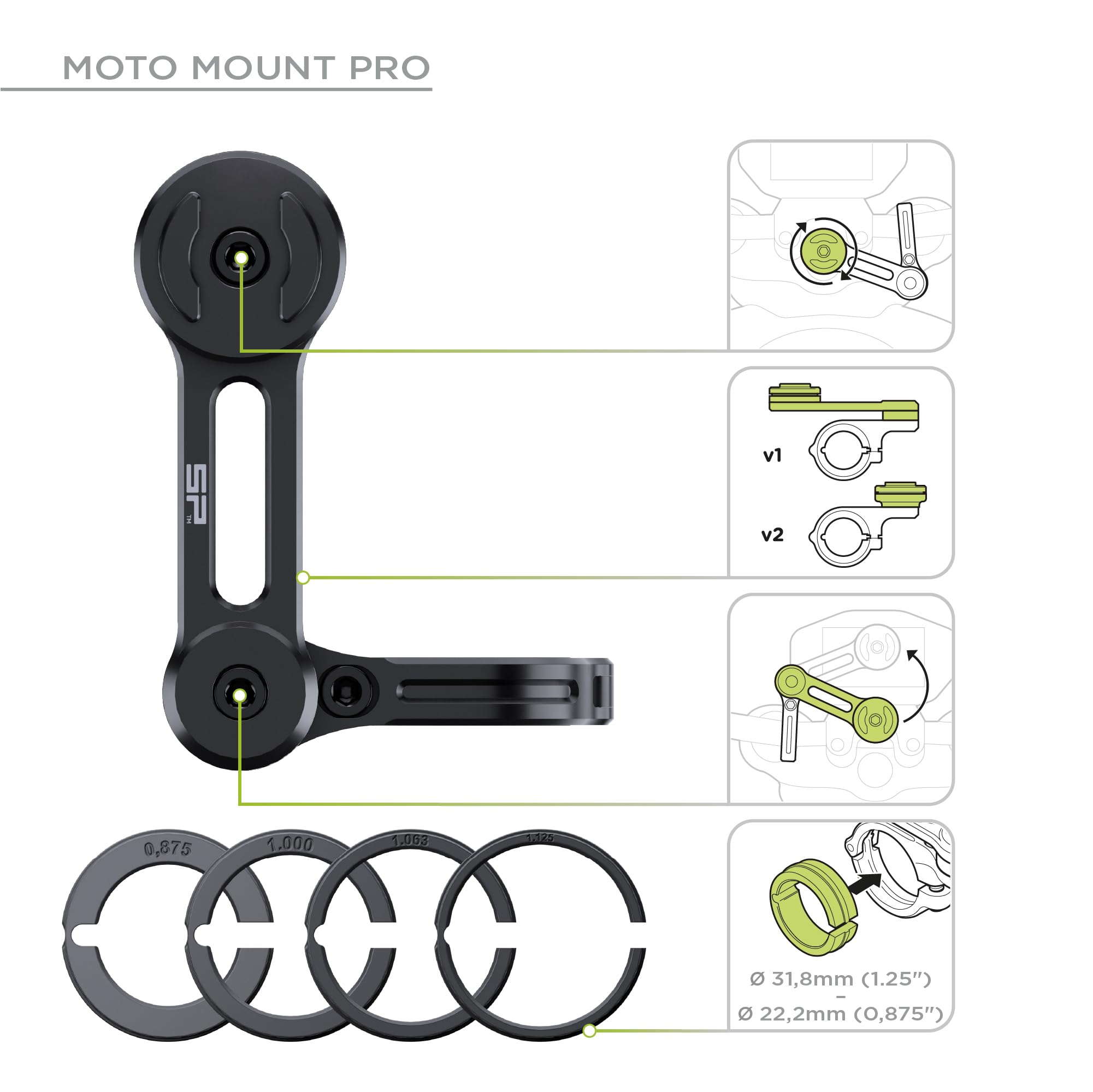 SP CONNECT Moto Bundle Xtreme | SPC+ | Supporto compatibile con iPhone 16 Pro | Supporto cellulare per moto | Supporto cellulare smartphone | Accessori per scooter