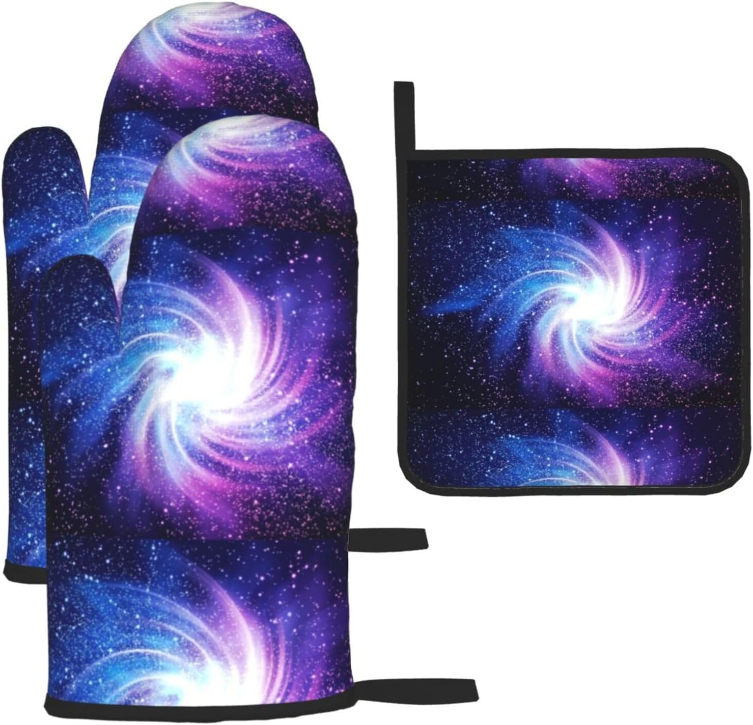 Glaxy Print Heat Resistant Microwave Gloves, Used for Baking, Cooking, and Fashion Kitchen Essentials