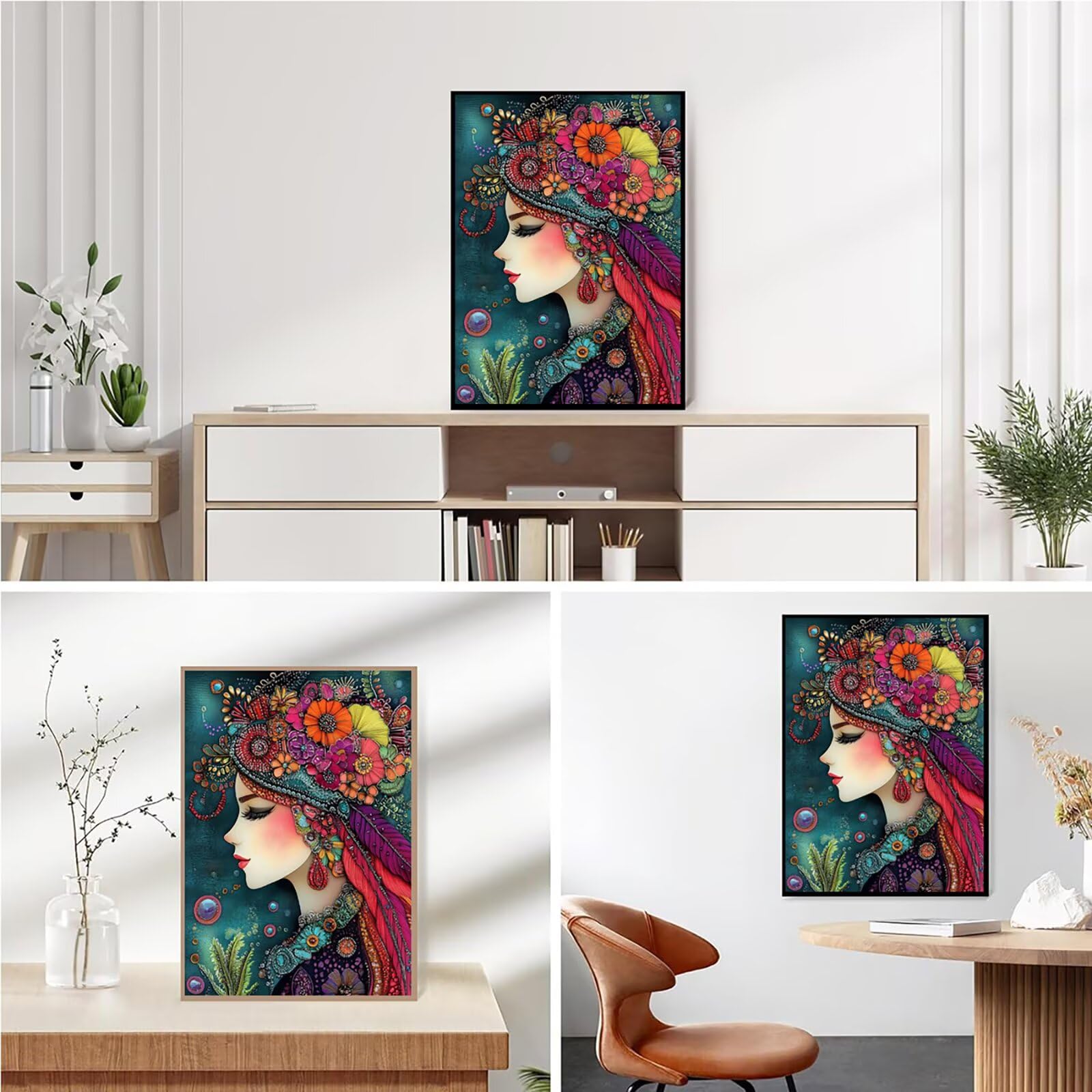 Diamond Painting Kit Completo, Diamond Painting Astratto, 5D Quadrato Pittura Diamante Kit Manualidades Adultos DIY Diamantini Crystal Art Disegni Ricamo Punto Croce Artigianale, 60x90cm Donna j0-966