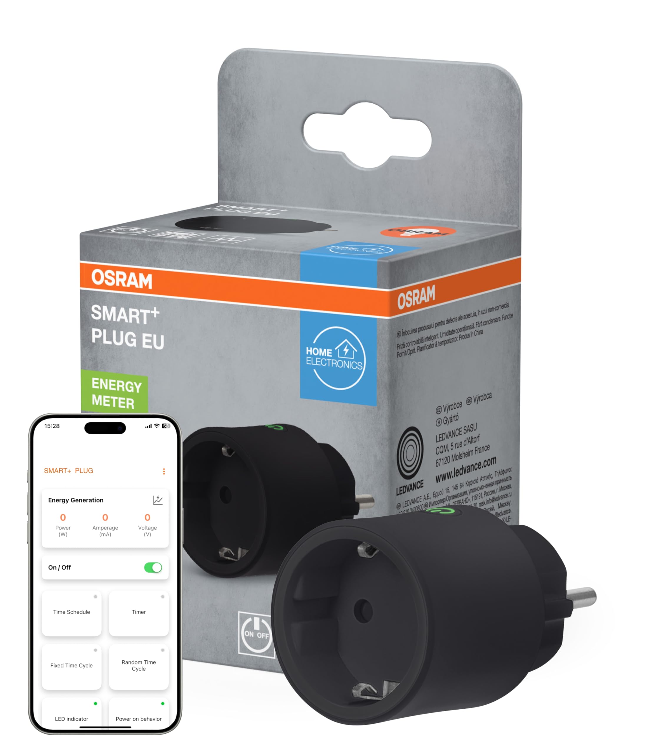 OSRAM SMART+ Matter Plug Presa EU 10A 2300W IP20 nero