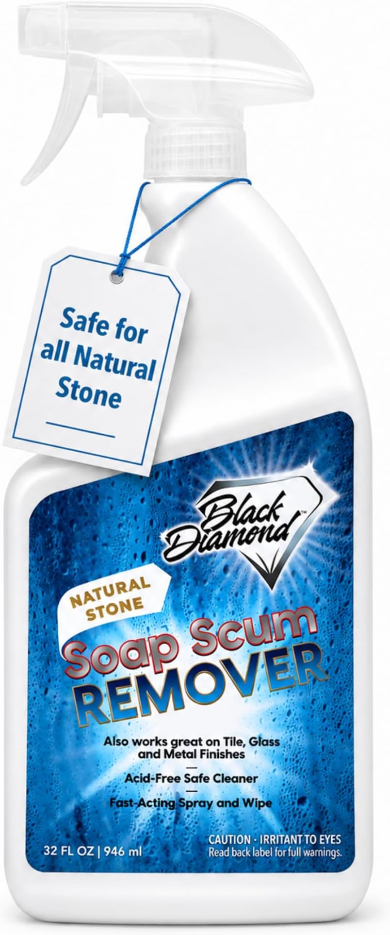 Black Diamond Stoneworks Soap Scum Remover – Natural Stone Safe Shower Cleaner for Marble, Granite, Travertine, Tile & Glass – Removes Soap Scum, Hard Water Buildup & Residue