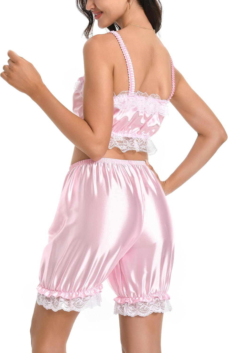 Satini Frilly Lace Sissy Ruffled Victorian Lolita Bloomer Shorts Silky Satin Pumpkin Pantaloon Pettipants - Image 6