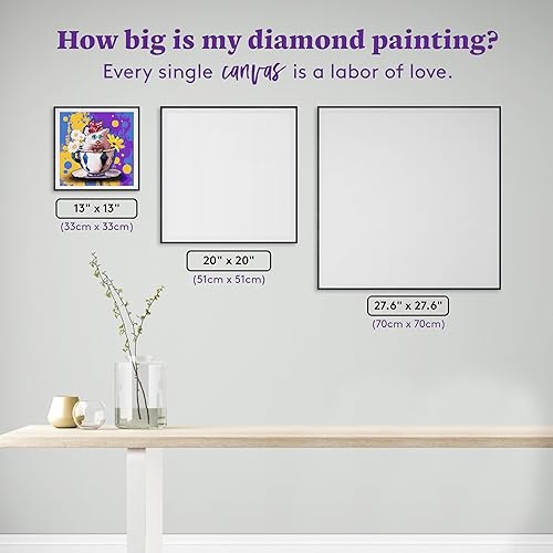 Miniatura 65 de DIAMOND ART CLUB Kit de pintura de diamante de zorro, manualidades divertidas para adultos, lienzo de arte redondo de diamante, 13 x 16 pulgadas