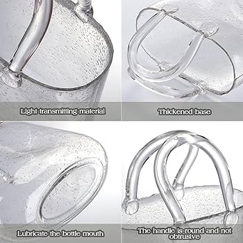 Amazon.co.jp: 花瓶ハンドバッグ, ハンドルデザインのガラス