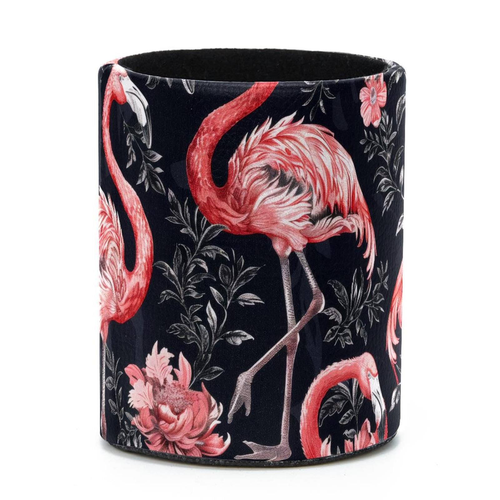 VAPOKF Round Pencil Holders for Desk, Flamingo Pen Holders Pen Pot Makeup Brushes Storage Desktop Stationery Supplies Organiser for Home Office